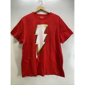 Shazam Lightning Bolt Graphic Print Red Short Sleeve T-shirt Men’s XL 46-48